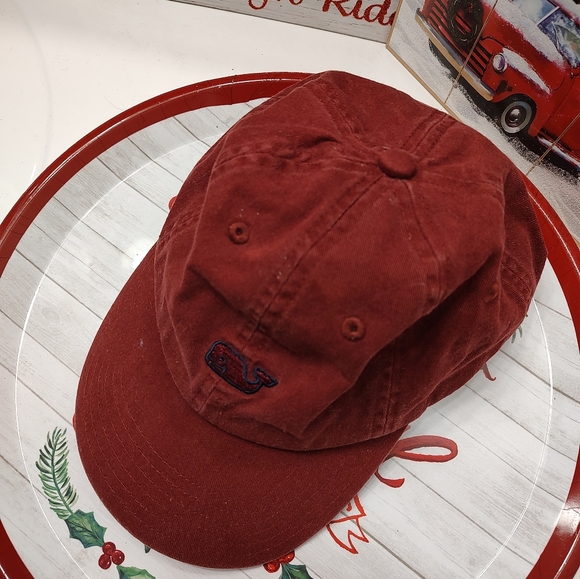 🥰GUC Vineyard Vines Unisex Wear Leather Adjustable Back Cotton Hat, Maroon, OSF - Picture 6 of 14